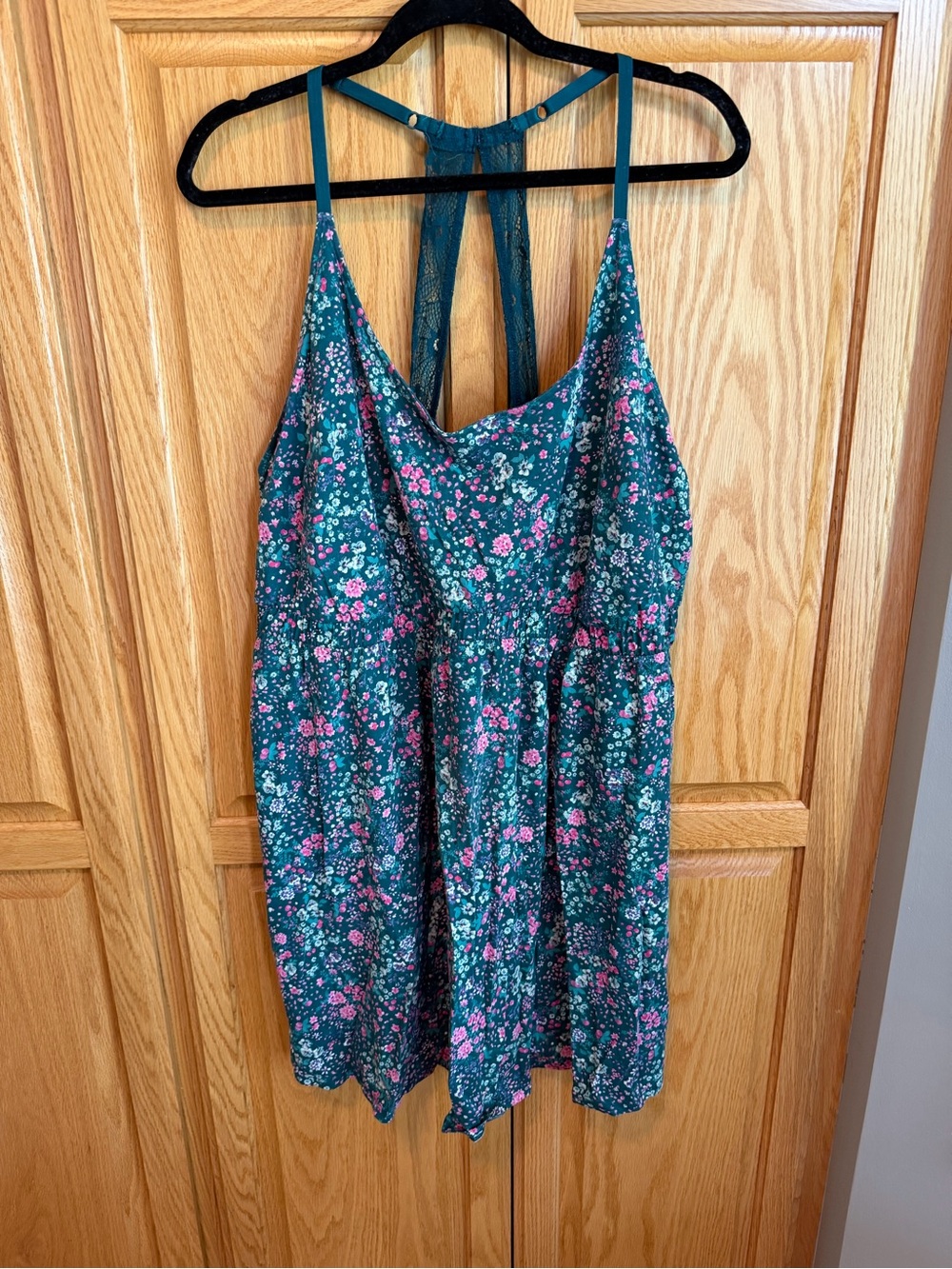 Cacique Sleep Teal Dress Floral Nightie